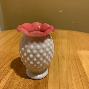 Vintage Fenton Hobnail Peach Blow Small Vase